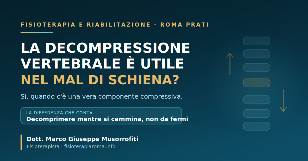 La decompressione vertebrale è utile nel mal di schiena? La risposta del fisioterapista