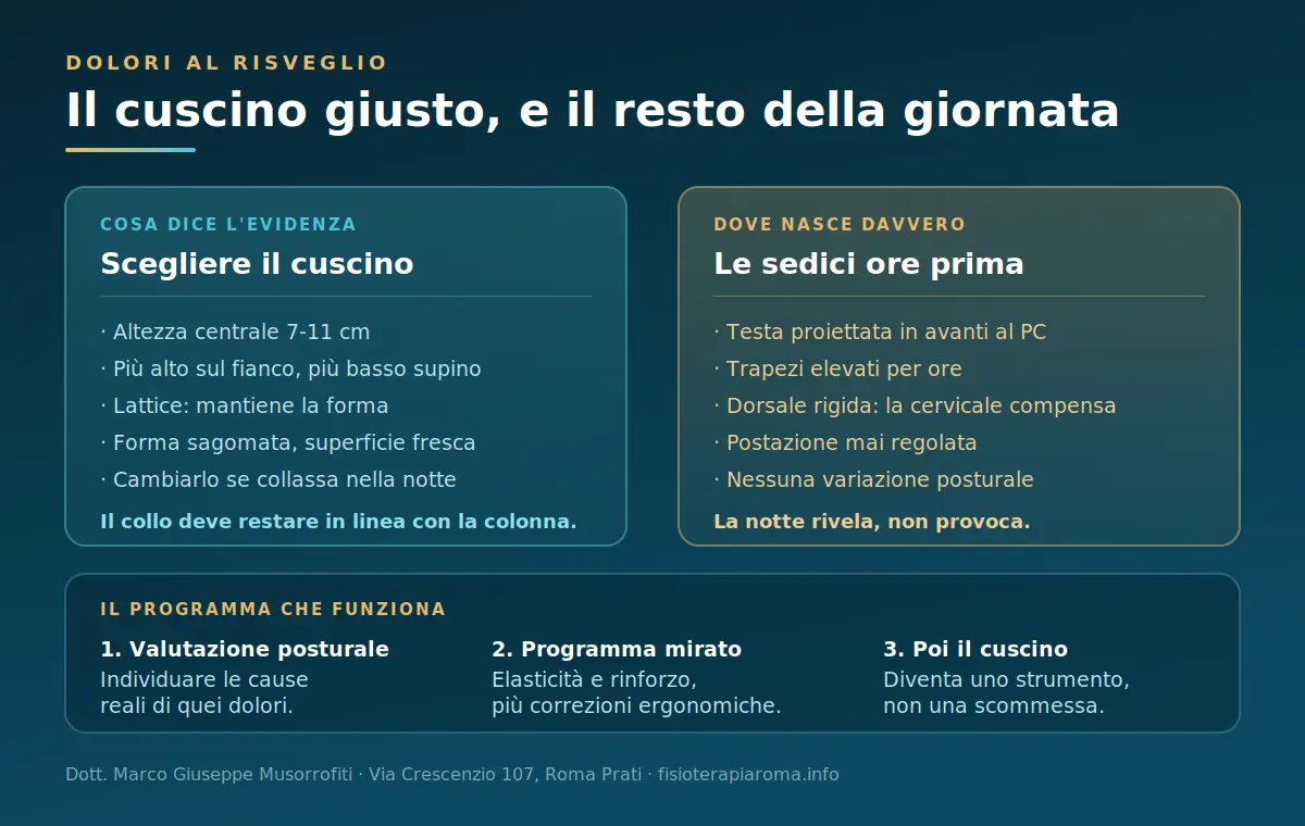Come scegliere il cuscino e valutare i carichi quotidiani che influenzano il dolore cervicale