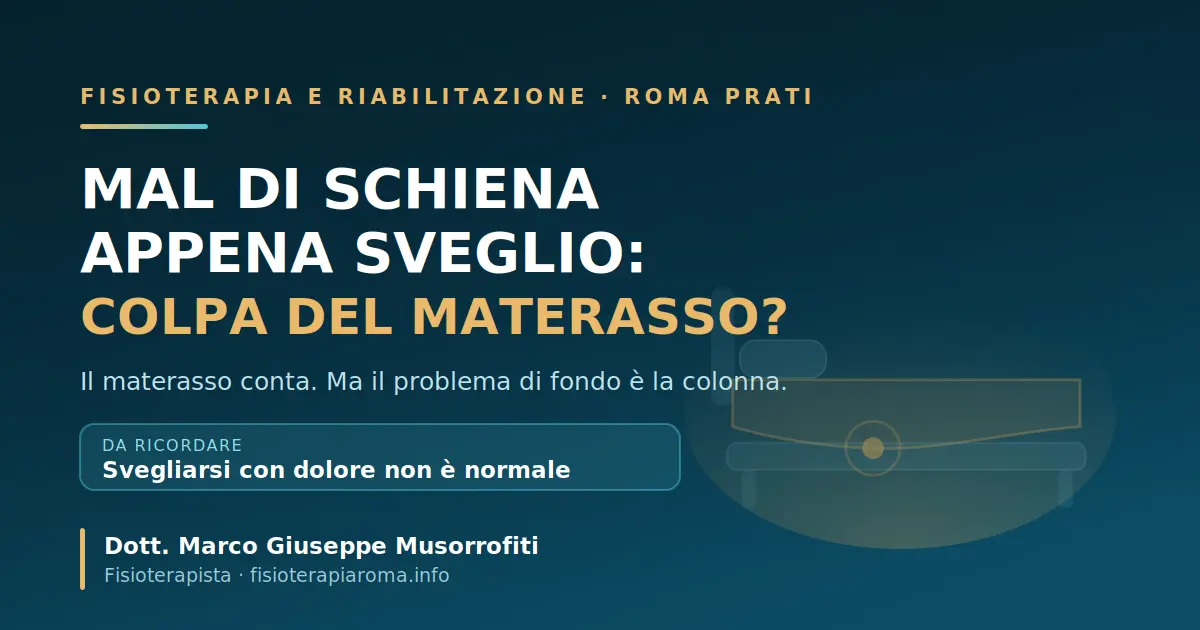 Mal di schiena appena sveglio: è colpa del materasso? Analisi del fisioterapista