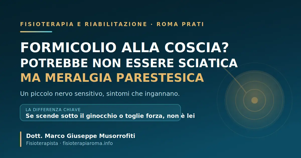 Formicolio alla coscia: meralgia parestesica o sciatica? Il confronto del fisioterapista